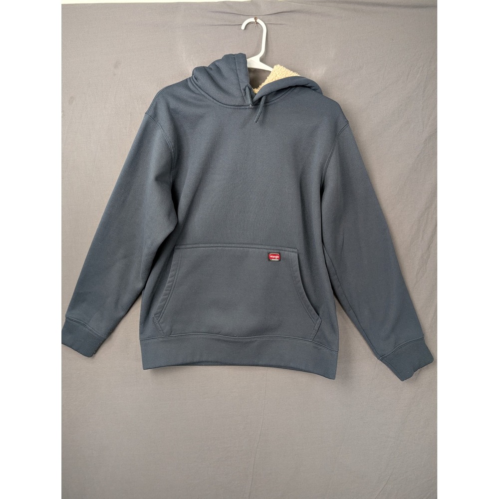 Wrangler Mens Sherpa Lined Hood Hoodie‎ Sweatshirt Blue Small